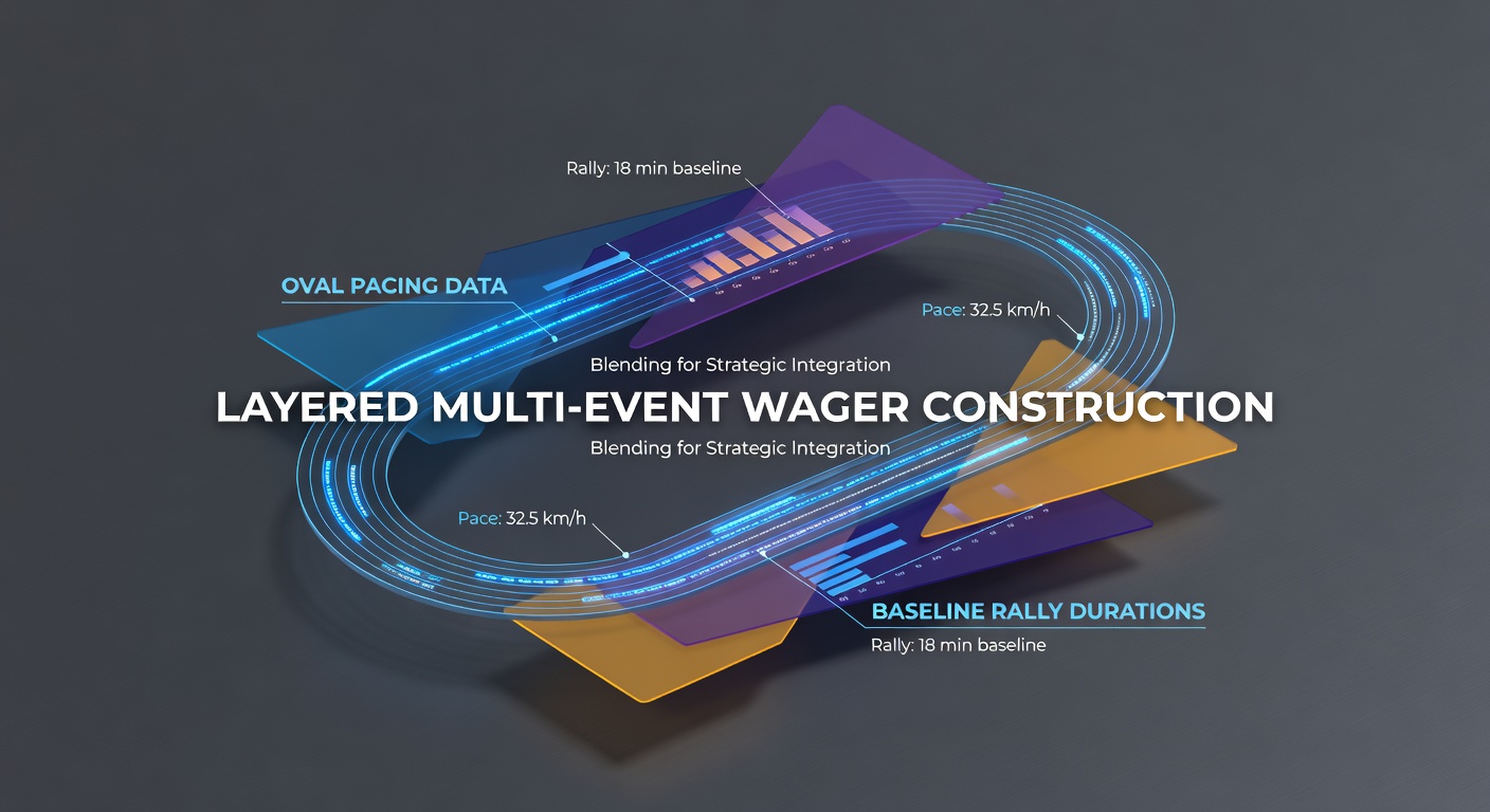 Oval track pacing data visualization alongside tennis court rally duration charts used in betting analysis