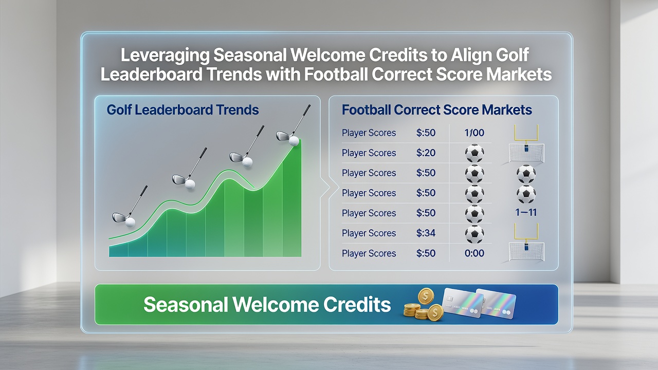 Golf leaderboard display alongside football match statistics on a betting platform interface