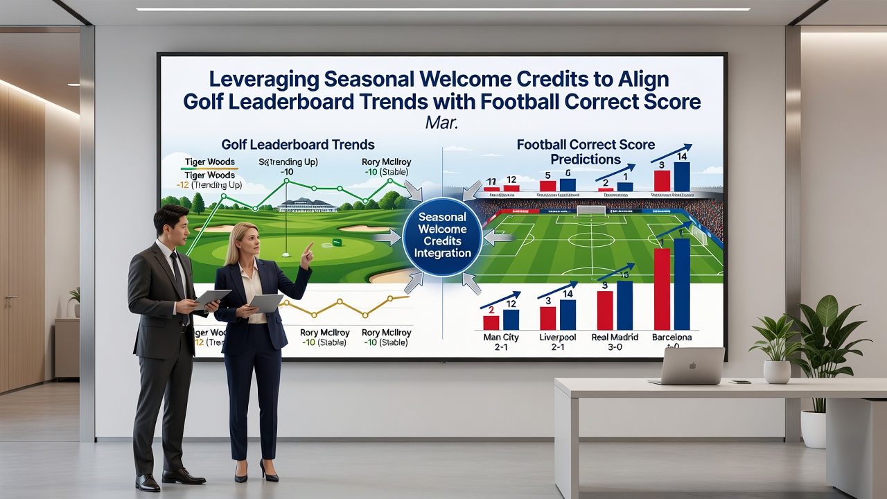 Split screen showing golf leaderboard updates next to football correct score betting options