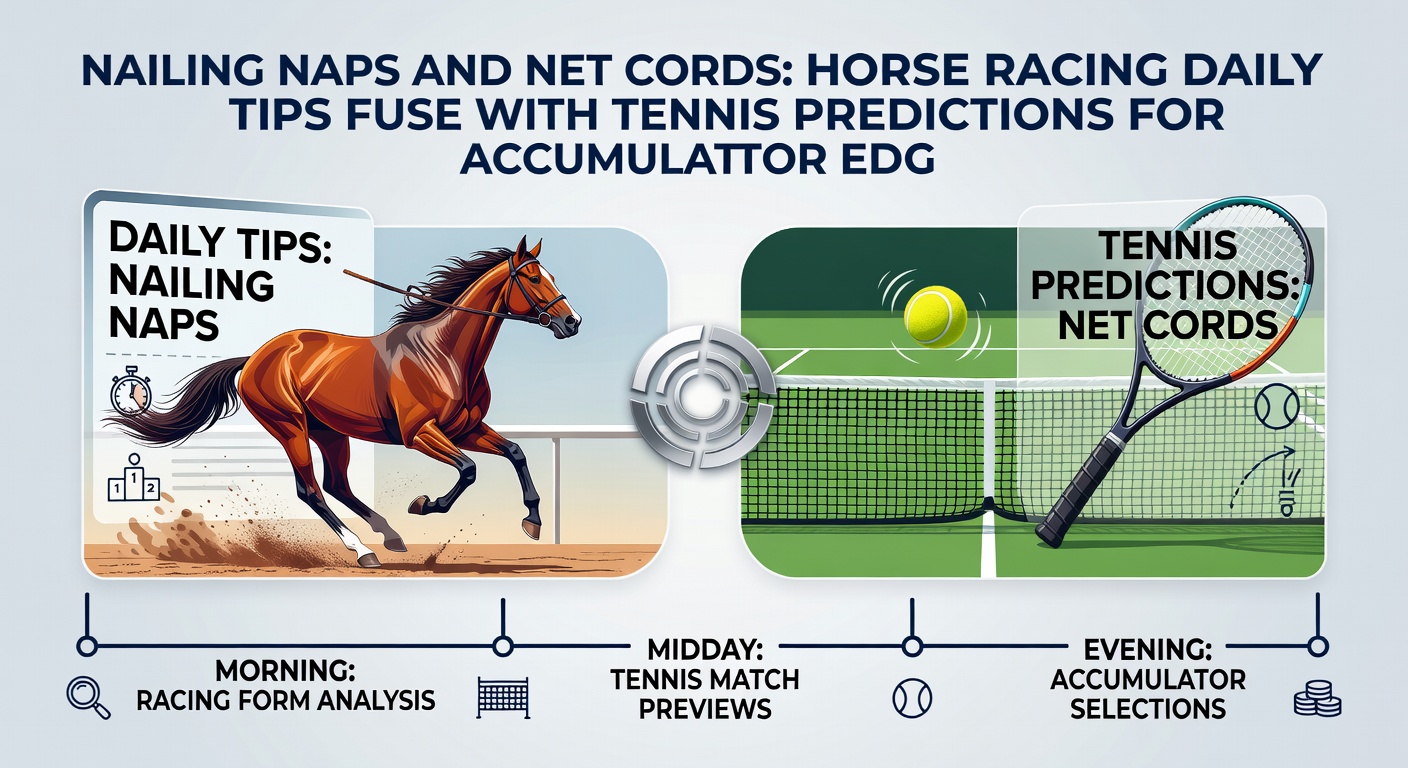 Close-up of a tense accumulator bet slip showing horse racing and tennis selections, with odds stacking up for a big payout