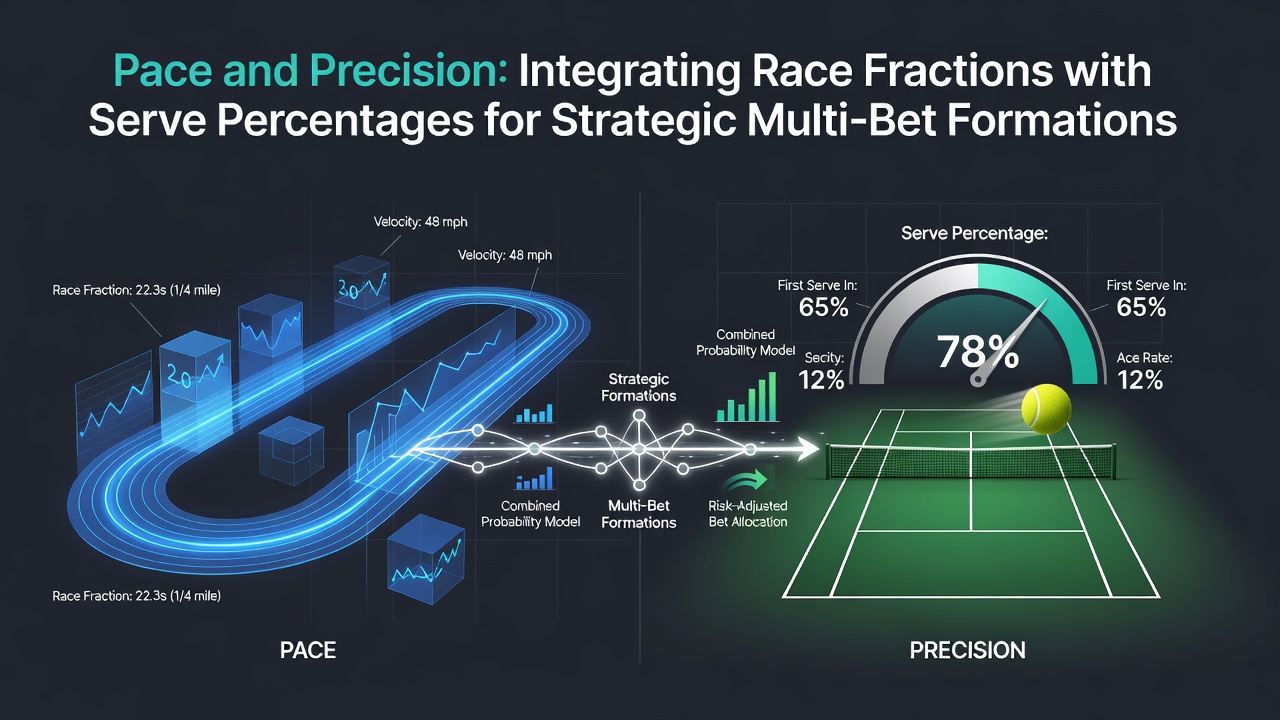 Horse racing fractions and tennis serve percentage charts overlaid on a betting slip