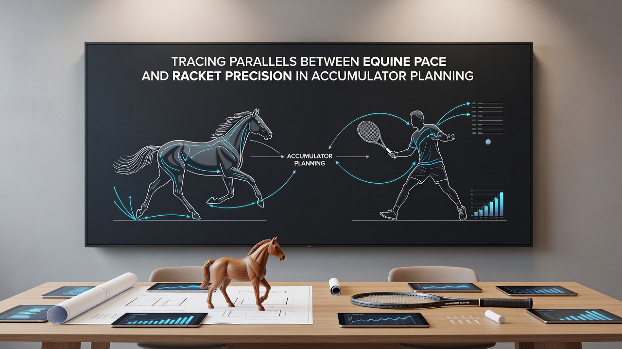 Data visualization comparing horse stride speeds and tennis shot accuracy for multi-leg betting strategies